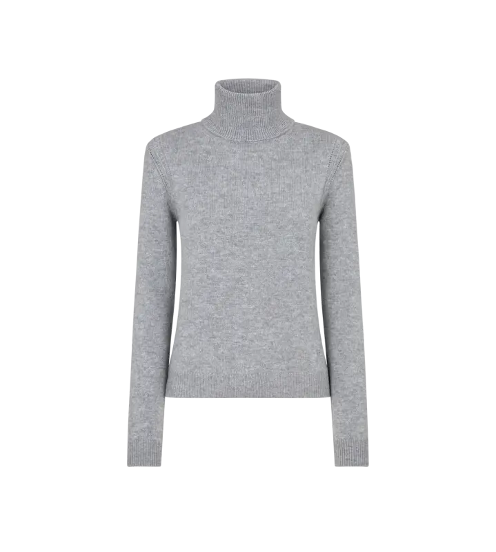 SOFT CASHMERE KNIT TURTLENECK TOP WITH SHOULDER PADS online